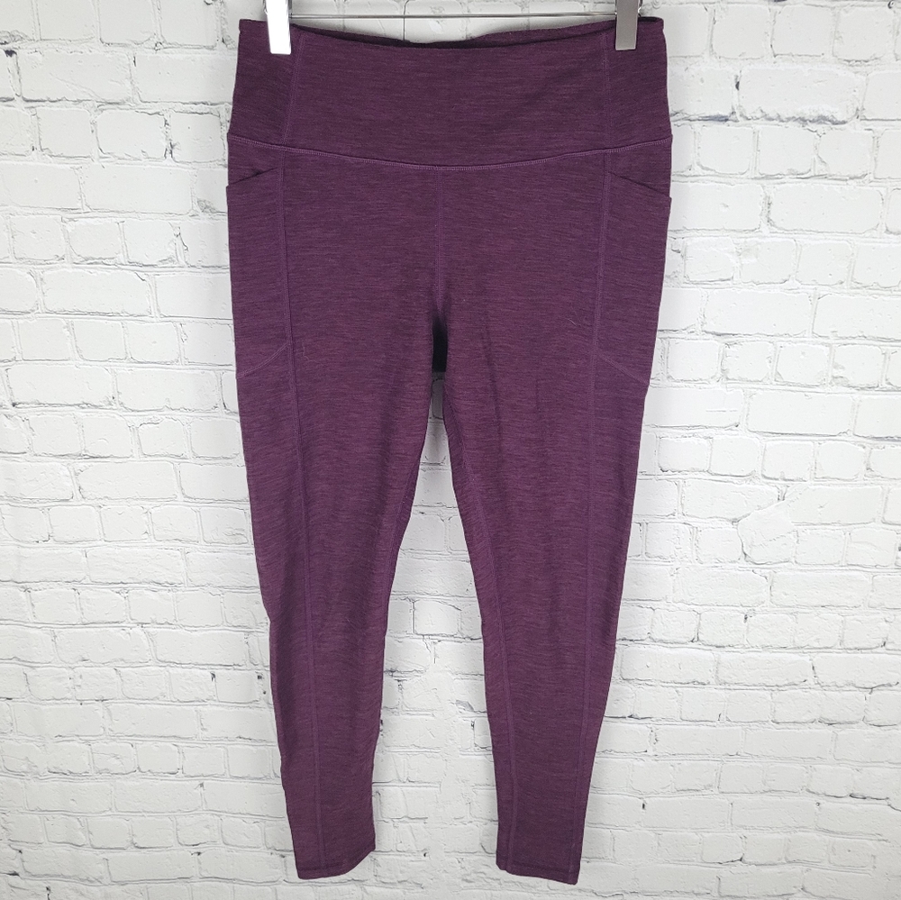 VICTORIA'S SECRET | high waist heathered burgundy pockets full length leggings